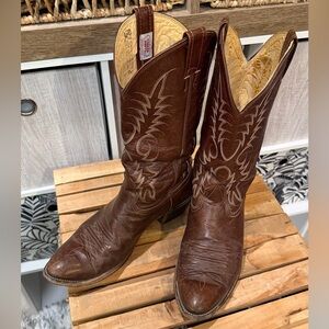 Nocona Tan Leather Cowboy Boots
